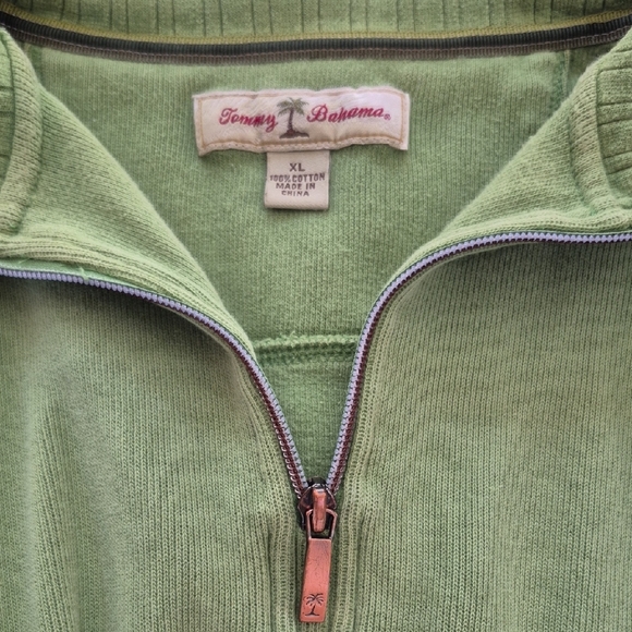Tommy Bahama Men's Light Green Zip-Up Sweater - Picture 10 of 10